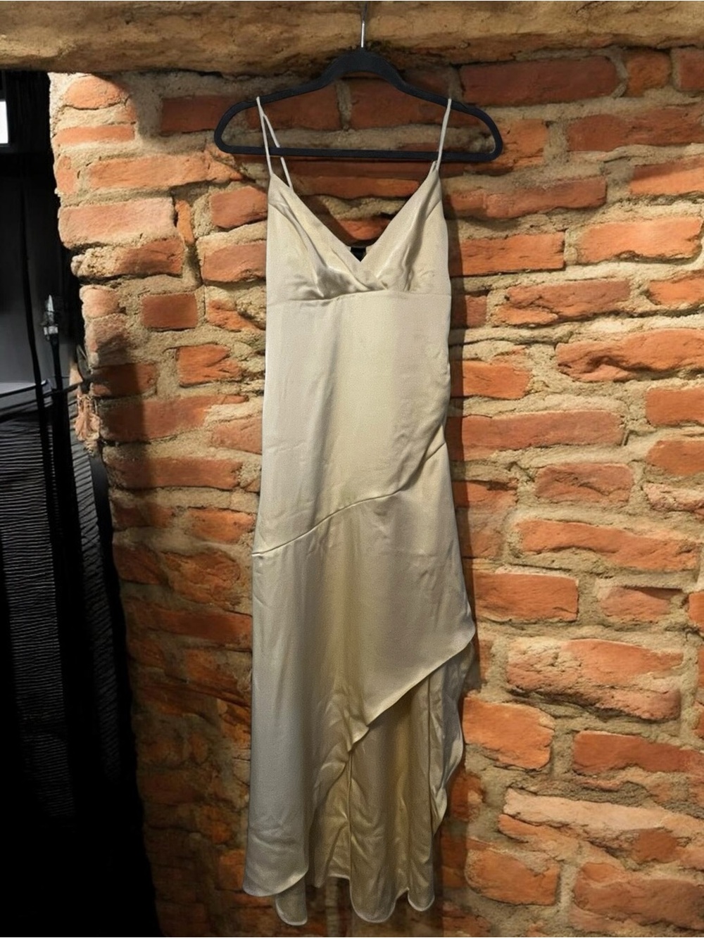 wild fable Butter/Champagne Asymmetrical Satin Slip Dress